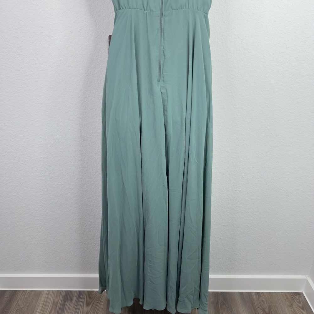 Birdy Grey Dress Womens L Green Kaia Flowy Romantic‎ Formal Wedding Bridesmaid - Picture 6 of 11